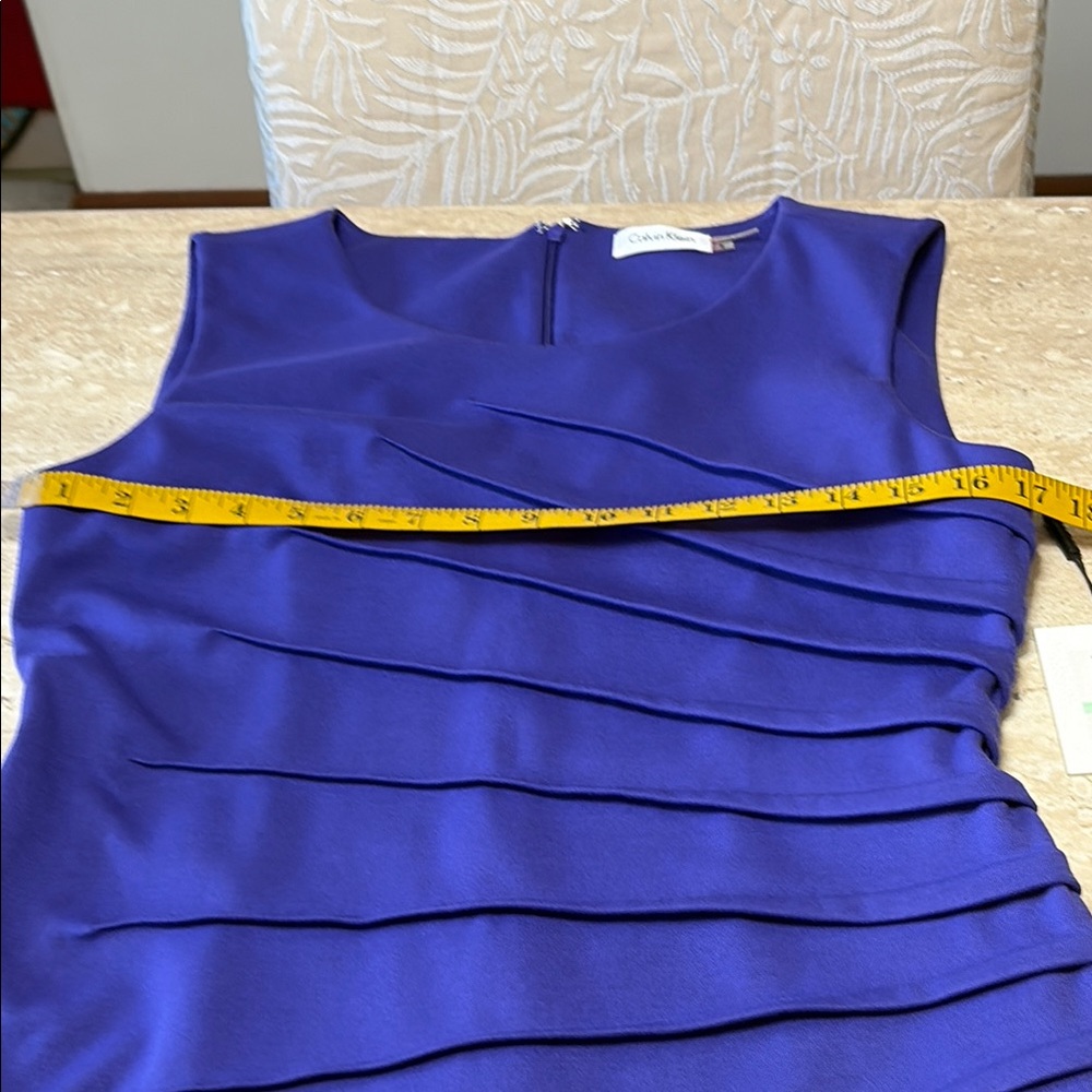 Calvin Klein Collection Blue Ruched Sheath Mini Dress-NWT - Picture 6 of 13